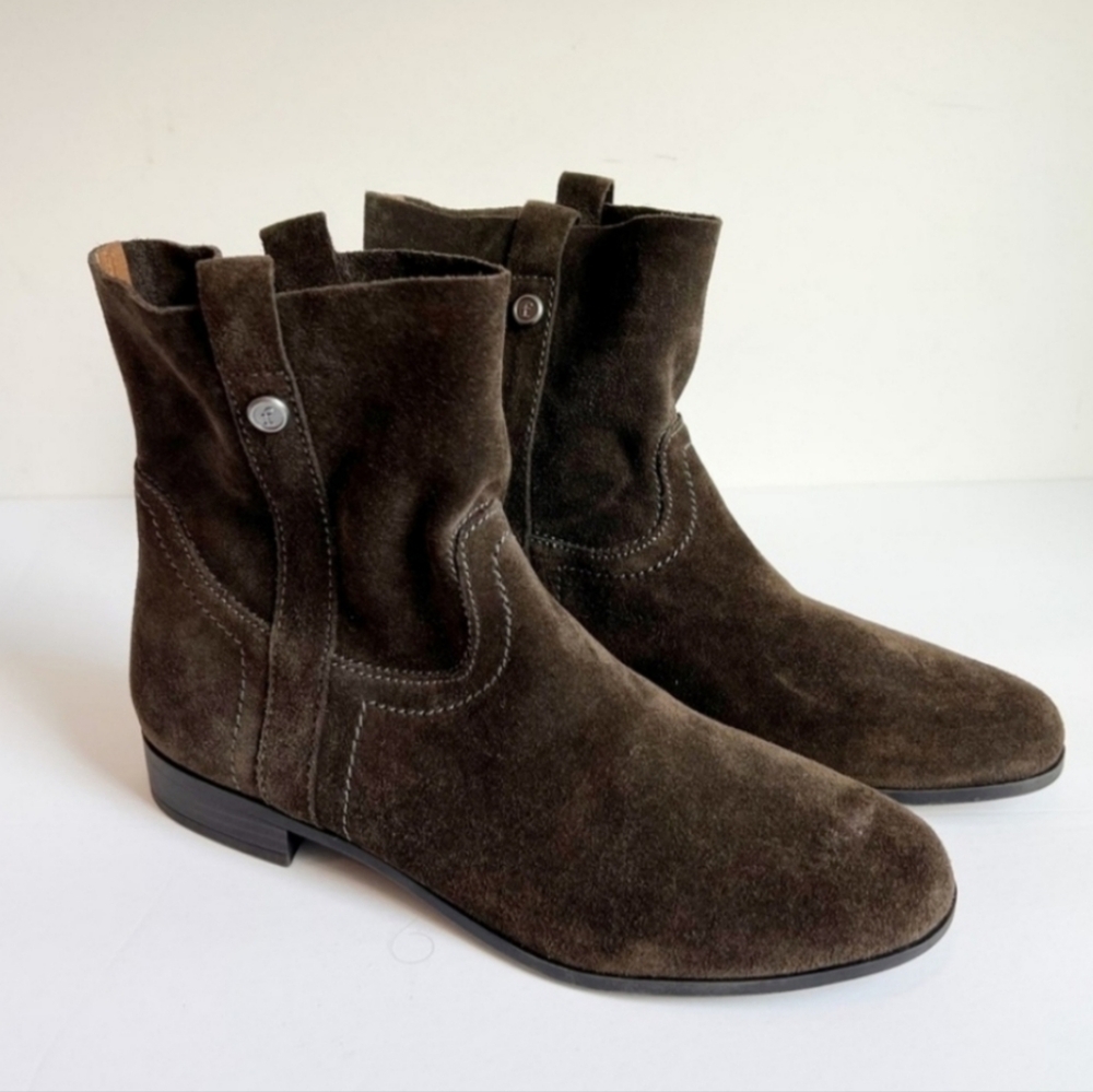 FRYE & CO. SARAH SHORTY LEATHER/ SUEDE BOOTIES SIZE 7.5 NWOT